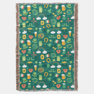 Cute Irish Icon Pattern Throw Blanket