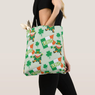 Cute Irish Leprechaun Pattern Tote Bag