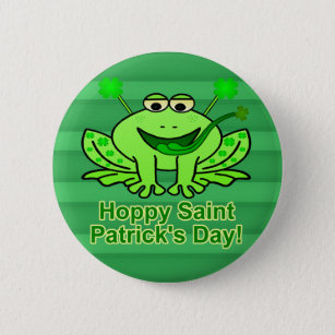Cute Irish Saint Patrick's Day Frog 6 Cm Round Badge