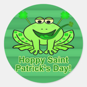 Cute Irish Saint Patrick's Day Frog Classic Round Sticker