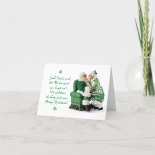 Cute Irish Santa & Misses Claus Christmas Card