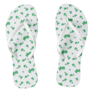 Cute Irish Shamrock Pattern Flip Flops