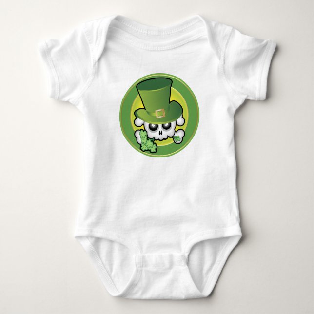Cute Irish Skull Baby Bodysuit (Front)