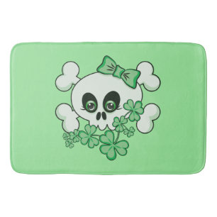 Cute Irish Skull Bath Mat