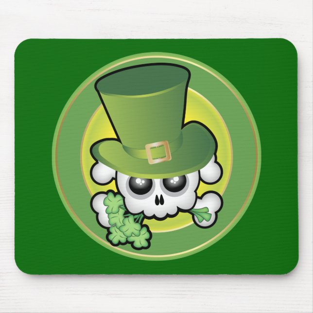 Cute Irish Skull Mouse Mat (Front)