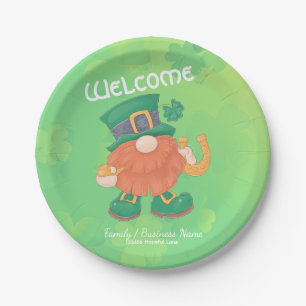 Cute Irish St. Patrick's Day Gnome Paper Plate