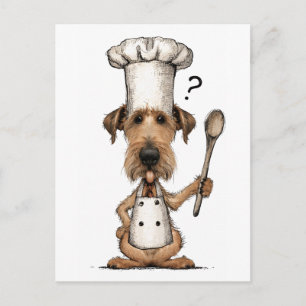 Cute Irish Terrier Chef Cooking Funny Dog Postcard