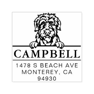 Cute Irish Wolfhound Custom Dog Address Stamp 