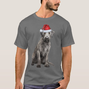 Cute Irish Wolfhound Dog Lover Funny Christmas T-Shirt