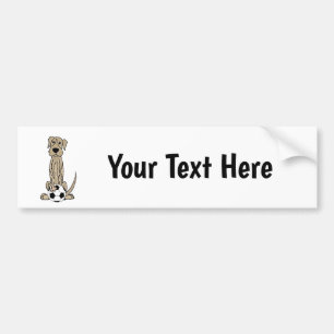 Cute Irish Wolfhound Playing Soccer Cartoon Bumper Sticker