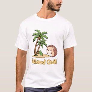 Cute Island Quill Hedgehog Tropical Summer T-Shirt