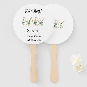 Cute It’s a Boy Baby Shower Personalised Hand Fan