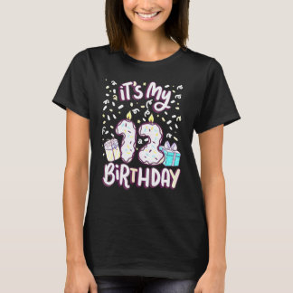 Cute It S My 12th Birthday Cake Donut 12 Year Old  T-Shirt
