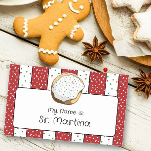 Cute Italian Cookie Swap, Red & White, Name Tags