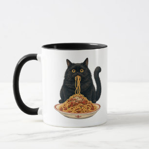 Cute Italian Food Lover Cat Design Mug