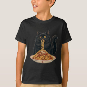 Cute Italian Food Lover Cat Design T-Shirt