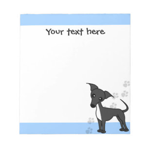 Cute Italian Greyhound Cartoon  - Pawprint Blue Notepad