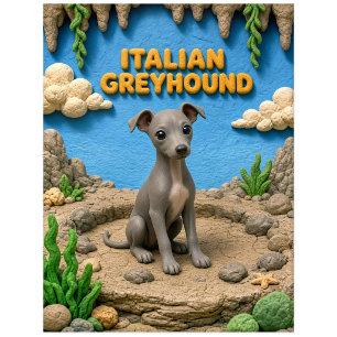 Cute Italian Greyhound Puppy, Baby Dog Postcard