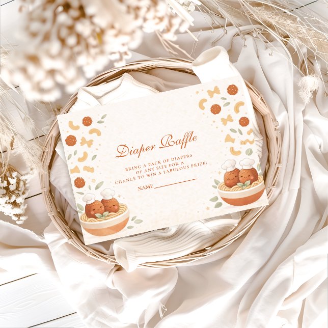 Cute Italian Little Meatball Diapper Raffle Enclosure Card (Creator Uploaded)
