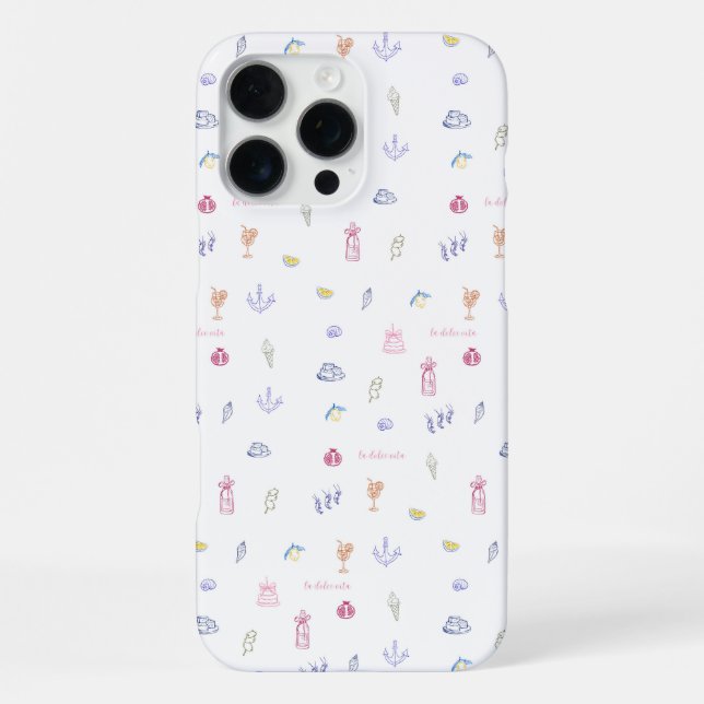  Cute Italian Minimalist Birthday iPhone Case (Back)