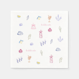 Cute Italian Minimalist Birthday Napkin
