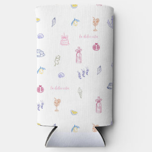 Cute Italian Minimalist Birthday Seltzer Can Cooler