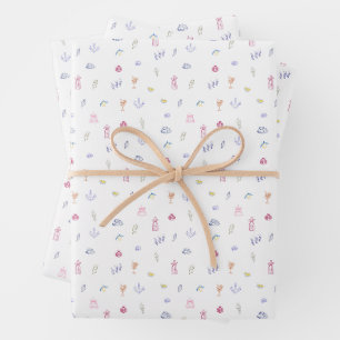 Cute Italian Minimalist Birthday Wrapping Paper Sheet
