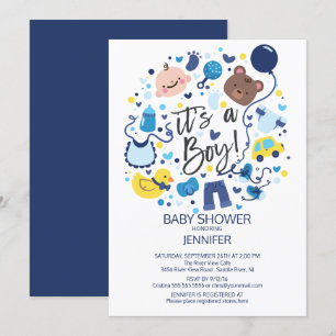 Cute It's a Boy!  Boys Baby Shower Invite