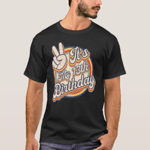 Cute It's My 13th Birthday Retro Vintage Kids 13 Y T-Shirt
