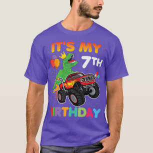 Cute It's My 7th Birthday I'm Seven Dinosaur Monst T-Shirt