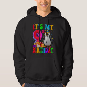 Cute It's My 9th Birthday 9 Year Old Penguin Bday Hoodie