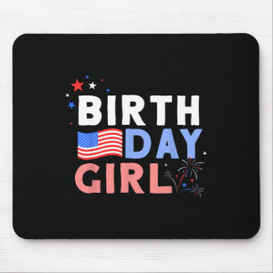 Cute It's My Birthday 4th Of July Design For Women Mouse Mat