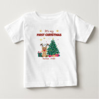 Cute It's My First Christmas With Reindeer