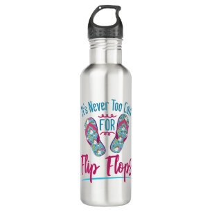Cute It's Never Too Cold for Flip Flops 710 Ml Water Bottle
