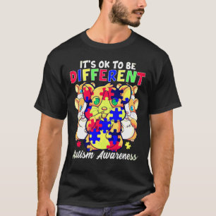Cute Its Ok To Be Different Autism Awareness Puzzl T-Shirt
