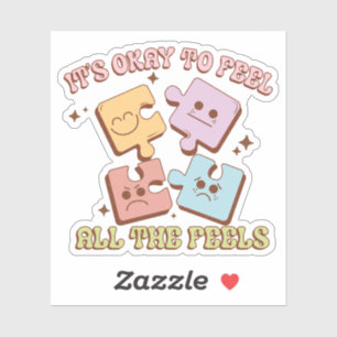 Cute It's Okay To Feel All The Feels Vinyl Sticker