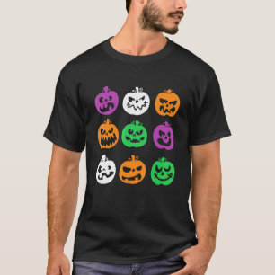 Cute Jack O Lantern Funny Pumpkin Face Halloween C T-Shirt
