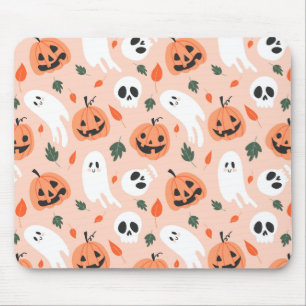 Cute Jack-O-Lantern & Ghost Pattern Mouse Mat