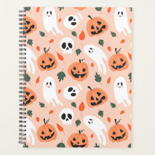 Cute Jack-O-Lantern & Ghost Pattern Planner
