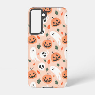 Cute Jack-O-Lantern & Ghost Pattern Samsung Galaxy Case