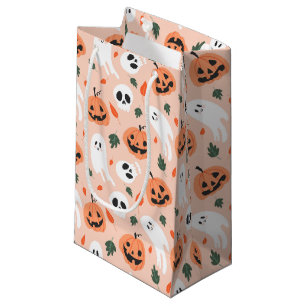 Cute Jack-O-Lantern & Ghost Pattern Small Gift Bag