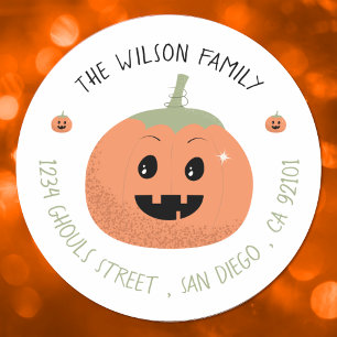 Cute Jack-O-Lantern Halloween Envelope Seals