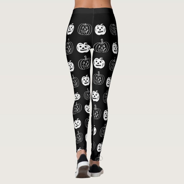 Cute Jack O Lantern Pattern Halloween Costume  Leggings (Back)
