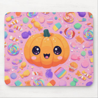 Cute Jack-o-Lantern with Candy - Mousepad