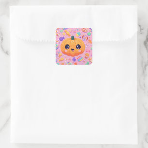 Cute Jack-o-Lantern with Candy - Sticker Sheet