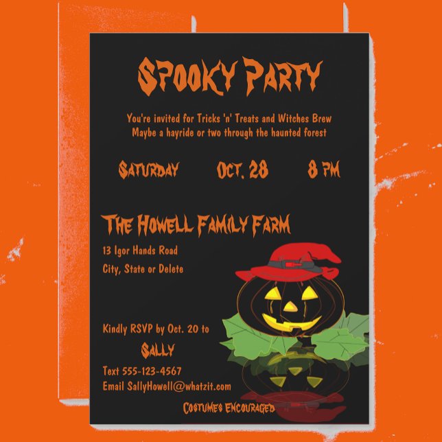 Cute Jack O'Lantern Costume Halloween Party Invitation (Creator Uploaded)