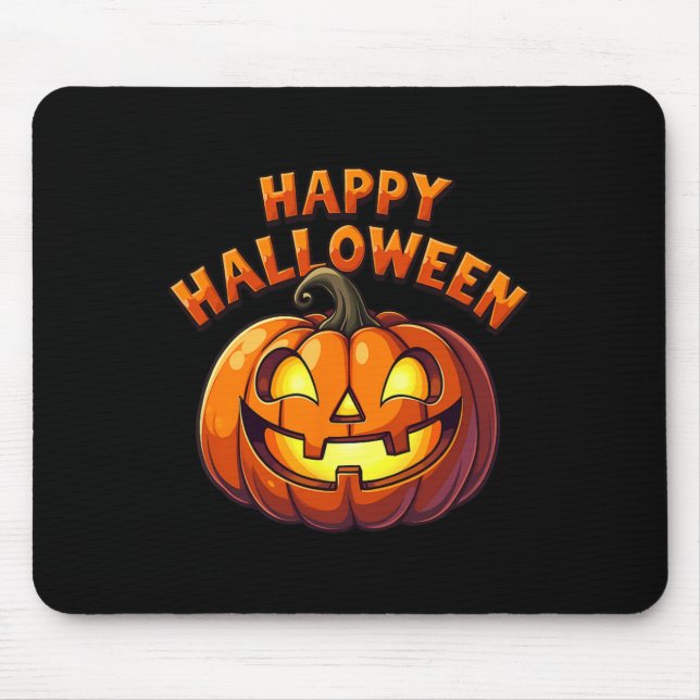 Cute Jack O'lantern Pumpkin Happy Halloween  Mouse Mat (Front)
