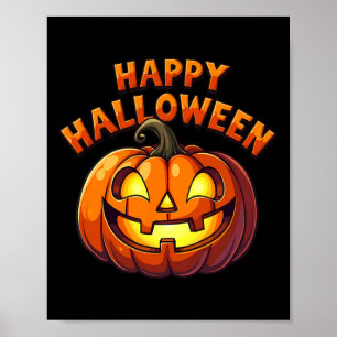 Cute Jack O'lantern Pumpkin Happy Halloween Poster