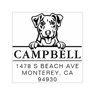 Cute Jack Russel Custom Dog Address Stamp 