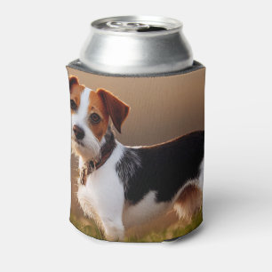 Cute Jack Russel Terrier Dog Photograph Can Cooler